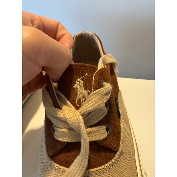 Polo Ralph Lauren Morray II Men’s Brown Beige Sneakers Size 8D Casual Shoes - Picture 3 of 6